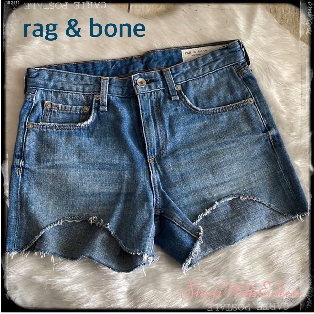 Rag & Bone Dre Low-Rise Medium Wash Denim Shorts EUC